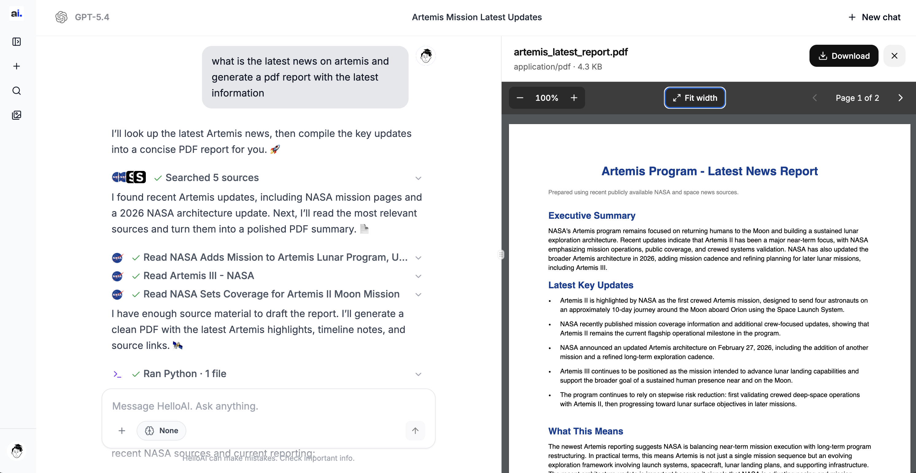 Agentic workflows and tool calling in HelloAI